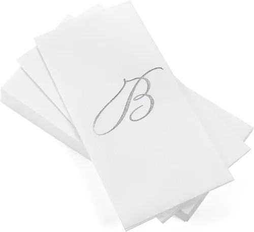 Vista 41 de AH AMERICAN HOMESTEAD Servilletas desechables – Servilletas doradas con monograma para invitados, servilletas acolchadas como tela para baño