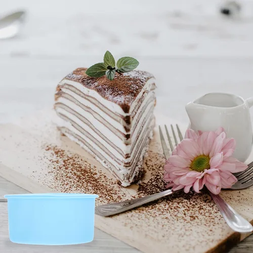 Vista 4 de Juego de 6 moldes de silicona para hornear, moldes pequeños para cupcakes grandes, moldes para tartas, fáciles de manejar, ahorro de espacio