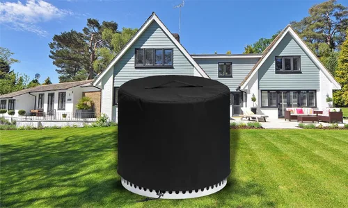 Vista 7 de Cubierta para Fogata para Solo Stove Bonfire 2.0 con Soporte, 600D Impermeable Anti-UV y Resistente a Desgarros Cubierta Redonda Protección Exterior