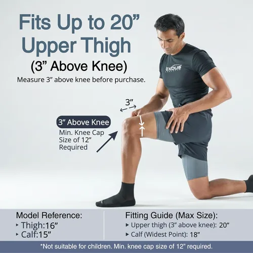 Vista 5 de EXOUS BODYGEAR - Rodillera para desgarro de menisco, soporte para artritis ACL, dolor MCL, correa envolvente ajustable patentada de 4 vías