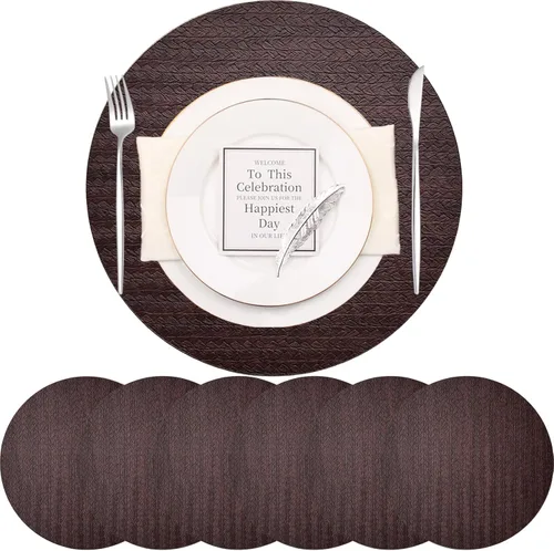 Vista 46 de PIGCHCY Juego de 4 manteles individuales en forma de cuña para mesa de comedor, tejido cruzado, lavables, resistentes al calor, manteles