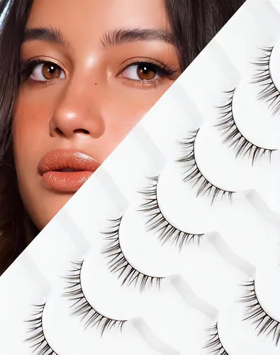 Vista 15 de Pestañas cortas de aspecto natural, pestañas postizas sutiles rizadas en C, pestañas postizas de volumen, pestañas de visón de 10mm, paquete