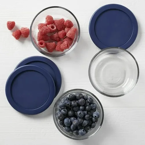 Vista 3 de 6 recipientes de vidrio para almacenamiento de alimentos con tapa, recipiente de preparación de comidas de cocina para almuerzo, recipientes