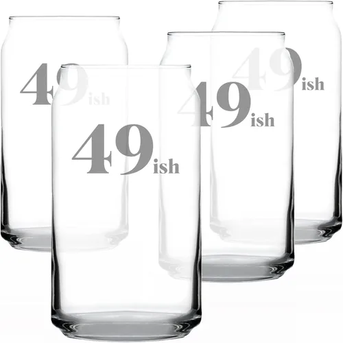Vista 5 de Custom 49ish - Funny 16 oz Personalized Beer Can Pint Glass - 50th Birthday Gifts for Men or Women Turning 50 - Fun Bday Decor