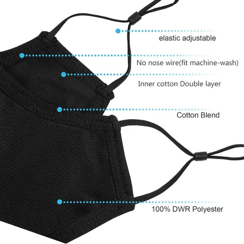 Vista 5 de comfso Paquete de 5 máscaras faciales de tela transpirables y reutilizables de 3 capas con cinta ajustable para las orejas, lavables, unisex, a