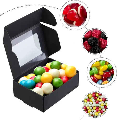 Vista 32 de Zonon 30 piezas de cajas de jabón para embalaje casero, mini cajas de regalo de papel kraft con ventana para panadería, caramelos, fabricación