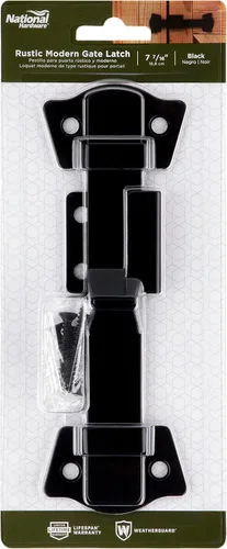 Vista 5 de National Hardware N166-028 - Pestillo de puerta negro moderno de montaña de 8.35 pulgadas
