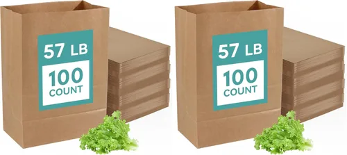 Vista 11 de MUCHII Bolsas de Papel Kraft de 57 LB 50 Unidades, Bolsas Grandes de Papel Marrón de Supermercado para Almacenamiento, Compras
