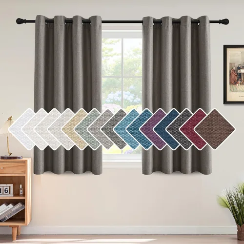 Vista 42 de H.VERSAILTEX Cortina de lino para oscurecer la habitación para dormitorio/sala de estar, cortinas opacas extra anchas de 100 x 84 pulgadas