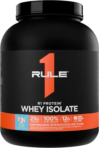 Vista 12 de Rule 1 R1 Proteína aislada de suero – con 0.88 oz de proteína y 0.21 oz de BCAA exclusivamente de fuentes aisladas e hidrolizadas