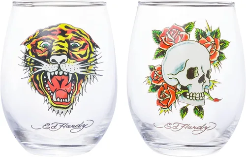 Vista 18 de Silver Buffalo Friends Doodle Logo - Copa de vino sin tallo, 20 onzas