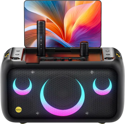 Vista 11 de Máquina de karaoke inteligente Ikarao para adultos - con pantalla de letras, tableta de karaoke de 32GB, 2 micrófonos inalámbricos, sistema