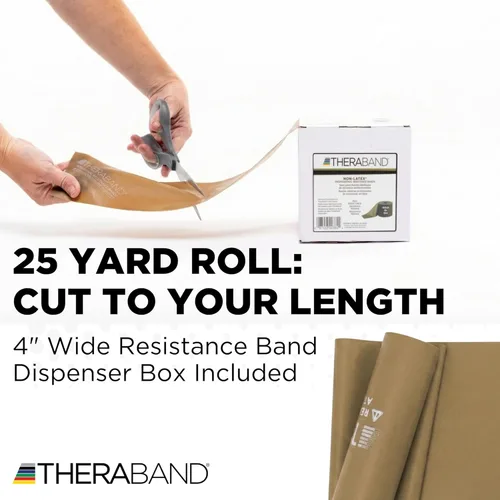 Vista 3 de THERABAND Banda de resistencia de rollo de 25 yardas, bandas elásticas profesionales sin látex para entrenamientos de ejercicio superior e inferior