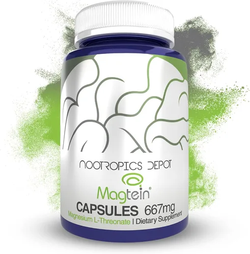 Nootropics Depot Magtein Magnesium L-Threonate Cápsulas | 90 unidades | Suplemento mineral | Natural | Apoya la función mitocondrial | Aumenta la