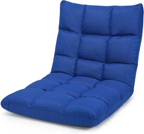 Vista 13 de Giantex Sofá de suelo, silla de videojuegos con 14 posiciones ajustables, respaldo acolchado, asiento acolchado para el suelo, silla plegable