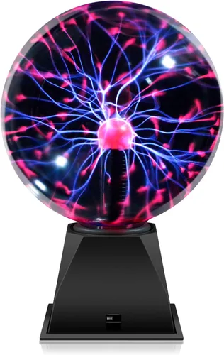 Vista 9 de Flashmen Lámpara de bola de plasma de 6 pulgadas, juguete científico sensible al tacto y al sonido, globo de plasma extra grande