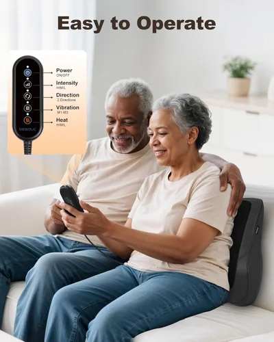 Vista 8 de Beleduc Shiatsu - Masajeador de espalda con calor, masajeador de espalda para dolor de espalda, tejido profundo, masaje de vibración, almohada
