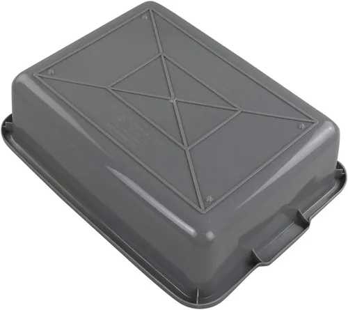 Vista 3 de Paquete de 4 bañeras de autobús, caja de mano comercial, caja de autobús de plástico (capacidad de 13 L), color gris