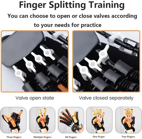 Vista 3 de Rehabilitation Robot Glove for Stroke, Rechargeable Hemiplegia Stroke Finger Training Equipment, Fingers Strength Training Device, Finger Exerciser
