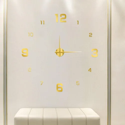 Vista 3 de Bluelans Reloj de pared sin marco, moderno espejo 3D, decoración de reloj de pared, kit de reloj de bricolaje para el hogar, sala de estar