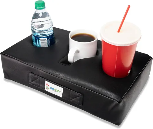 Vista 9 de La almohada Cup Cozy original gris - Como se vio en la televisión - ¡El mejor portavasos del mundo para sofá/cama/coche para Negro