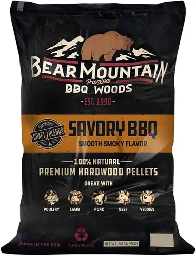 Vista 10 de Bear Mountain - Pellets de madera natural para ahumador, parrilla y barbacoa, 20 libras, aliso, accesorios de pellets de madera dura de primera