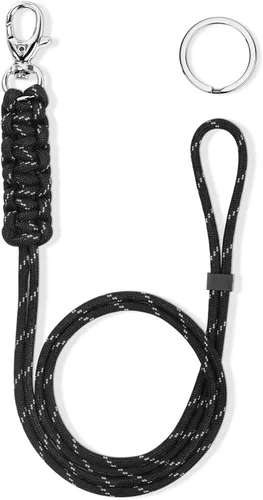 Vista 7 de LIUGX Cordón trenzado de paracaídas para soporte de tarjeta de identificación, longitud ajustable, llavero resistente con clip de metal para llavero