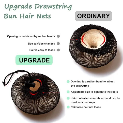 Vista 2 de KESAPLAN Juego de 6 redes para el cabello, reutilizables, de malla elástica, para bailarina, bailarina, empleado bancario, enfermera, fijación