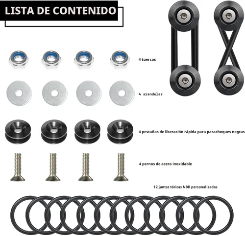 Vista 3 de BFXM Clips de parachoques universales, kit de liberación rápida para parachoques delantero y trasero, soportes de parachoques para automóviles