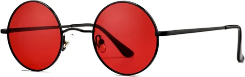 Vista 8 de PORADAY Circle Lennon - Gafas de sol polarizadas redondas retro, estilo hippie, gafas de sol de círculo pequeño