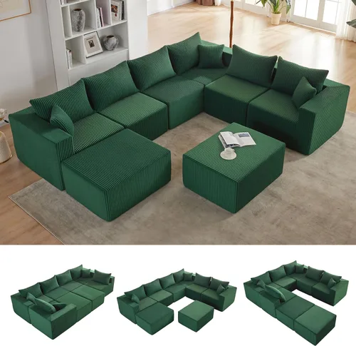 Vista 47 de Weture 95''Modular Sectional Sofa with 1 Chaise and 1 Ottoman, Boneless couches for Living Room Furniture,Comfort U Shaped Sofa， Deep Seat Corner