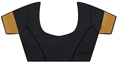 Vista 4 de Indian Hawker Sari de seda de algodón para mujer bordado de sari de trabajo estilo moderno con blusa sin costuras