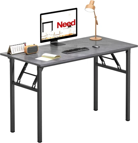 Vista 31 de Need - Escritorio plegable de 31 1/2" sin ensamblaje, mesa pequeña para computadora, escritorio robusto y resistente para espacios pequeños, marco