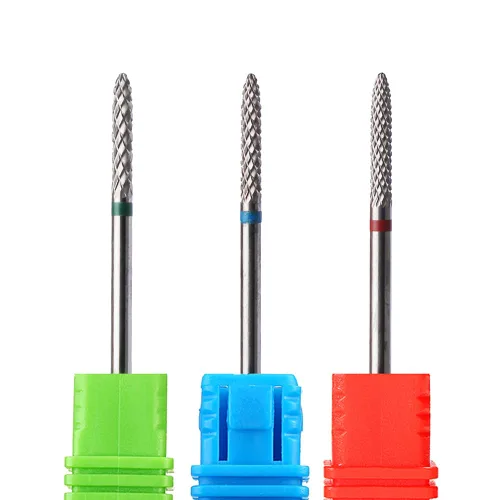 Paquete de 3 brocas de uñas de carburo de tungsteno de 3/32 pulgadas para removedor de gel, cutícula de uñas, manicura, pedicura, archivos