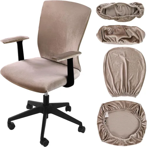 Vista 17 de Tallew Juego de 4 Fundas para Silla de Oficina, Fundas Universales Elásticas para Computadora, Fundas Protectoras Estiratables para Asiento