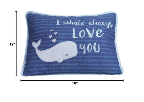 Vista 4 de Lambs & Ivy Oceania - Cojín decorativo para cojín de ballena azul