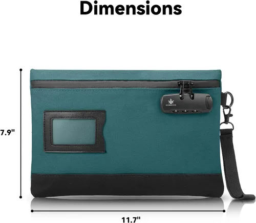 Vista 7 de KOSMCCO Bolsa de dinero con cerradura, 11.8 x 7.9 pulgadas, bolsa de lona resistente, bolsa bancaria para efectivo, pasaportes, suministros