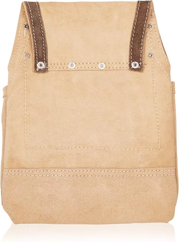 Vista 3 de LAUTUS Bolsa de cuero para herramientas Carpintero, construcción, enmarcadores, manitas 2 soportes para martillos, 10 bolsillos