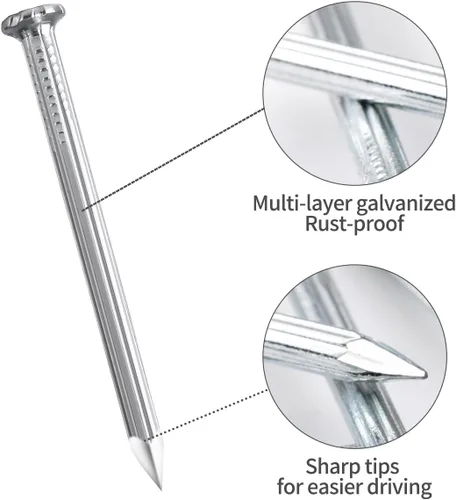Vista 7 de Kit surtido de clavos para concreto para colgar cuadros, 330 piezas - 5 tamaños (hasta 2"), clavos para colgar cuadros en pared de madera, paneles