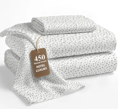 Vista 48 de LANE LINEN - Sábanas tamaño Queen, 450 hilos, 100% algodón, de satén, sábanas refrescantes, suaves y transpirables, con bolsillo profundo, 4 piezas