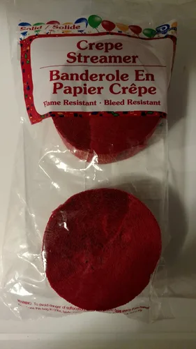Serpentinas de papel crepé rojo, 2 rollos de 145 pies en total, fabricadas en Estados Unidos
