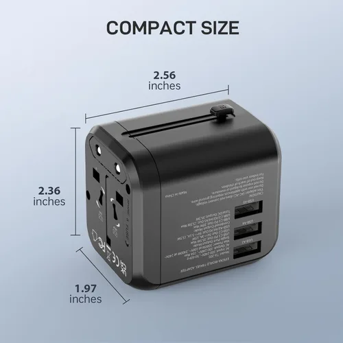 Vista 7 de EPICKA Adaptador de viaje universal de 35 W con 2 salidas de CA, adaptador de enchufe de viaje europeo con carga rápida PD, 6 puertos