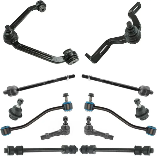 Vista 102 de TRQ Kit de dirección y suspensión delantera y trasera, cremallera de dirección de rótula y fuelle de piñón, barra estabilizadora, barra
