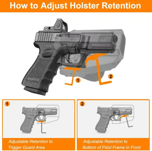 Vista 4 de Funda universal para pistola OWB para Glock/S&W/Sig/CZ/Taurus/Canik/FN/ 1911/Walther, se adapta a más de 100 pistolas populares compactas a