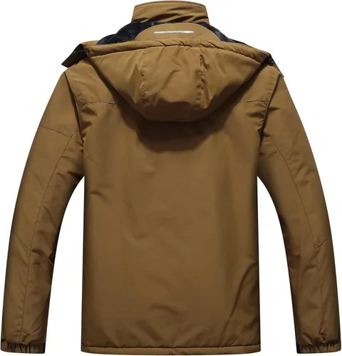 Vista 2 de Chaqueta de esquí impermeable con capucha para hombre, abrigo cálido de nieve para el invierno