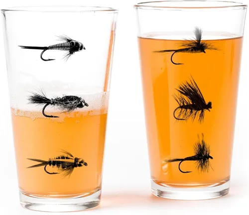 Vista 18 de Black Lantern Juego de 2 vasos de pinta con temática de la naturaleza, vasos de pinta en diseños únicos para entusiastas de la cerveza artesanal