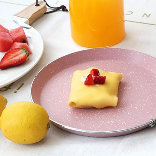 Vista 8 de Hemoton Sartén antiadherente de aluminio de 13.38 pulgadas para tortillas y panqueques, sartén saludable de doble uso con calor rápido y diseño apto