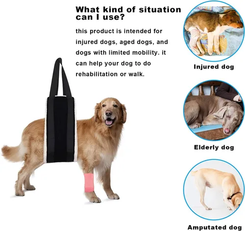 Vista 5 de JYSILIYH Arnés para perro para patas traseras, arnés de soporte para perro para pierna trasera, arnés de elevación para perros grandes