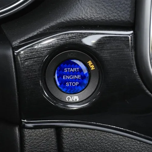 Vista 2 de Compatible con panel de botón de arranque y parada de motor interior de fibra de carbono, accesorios de automóvil para Jeep Grand Cherokee 2014 2015