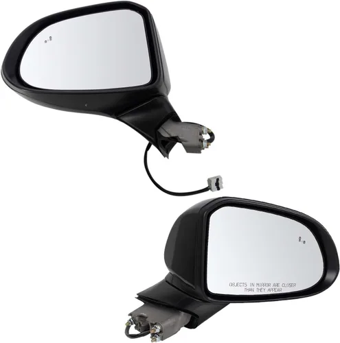 Vista 52 de TRQ Conjunto de 2 piezas de espejo lateral para conductor y pasajero, ajuste eléctrico, sin calefacción, sin memoria, color negro, compatible